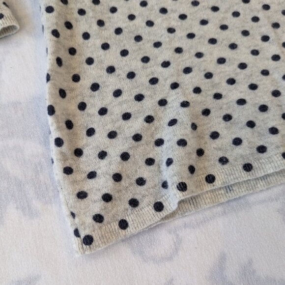 Club Monaco cream and black polka dot wool sweater women's Large - Picture 4 of 8